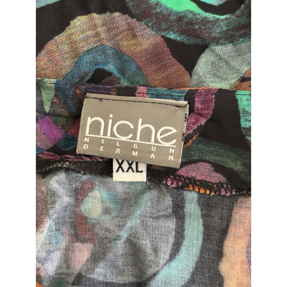 Abstract Art Colorful Plus Size Top Niche Niglun XXL 2X Boho Hippie Coastal - Picture 3 of 5